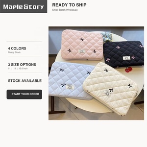 Pronta Consegna: <span class=keywords><strong>Custodia</strong></span> Imbottita <span class=keywords><strong>per</strong></span> Laptop da Donna, Stile Coquette, con Fiocco Ricamato, <span class=keywords><strong>per</strong></span> Modelli 11, <span class=keywords><strong>13</strong></span>, 15.6 Pollici - Product Image 6