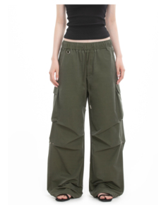<span class=keywords><strong>Pantaloni</strong></span> Cargo Casual da <span class=keywords><strong>Paracadutista</strong></span> Estivi Impermeabili in PU Leggeri con Vita Elastica e Pieghe per Sport all'Aperto - Product Image 2