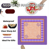 Tapis de Mahjong Américain Personnalisé en Néoprène, Housse de Table Imperméable, Tapis de Jeu Pliable et Portable pour Poker et Mahjong
