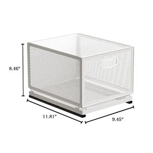 Boîtes de rangement métalliques empilables et coulissantes, organiseur de tiroir pliable en maille pour armoire, garde-manger, étagère, gain de place en cuisine - Product Image 2