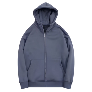 Hoodie en molleton de coton personnalisé avec logo en relief pour les marques de mode de luxe américaines, faible MOQ, fabrication sur mesure, fournisseur d'usine. - Product Image 1