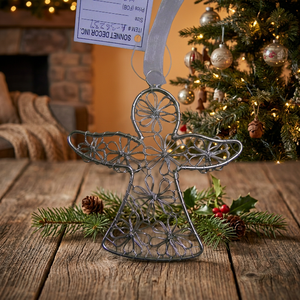 Sonnet Decor Metal <b>Wire</b> Angel Ornament Vertical Pattern Art Deco Design Christmas Holiday Decoration <b>for</b> Home Wall Hanging - Product Image 3
