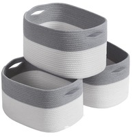 Corde de coton pliable écologique tissé Rectangle panier Style moderne pépinière décor à la maison multi-fonctionnel économiser de l'espace Bin