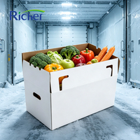 Boîte en carton ondulé ciré sur mesure, robuste, pour le transport maritime de viande glacée