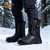 Nouvelles bottes d'hiver SIKE pour hommes avec doublure en polaire et bottes de neige épaisses à tige haute, bottes de sécurité imperméables et antidérapantes