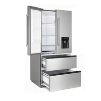 Réfrigérateur électrique pour usage domestique, haute qualité, 500-599L, 4 portes, côte à côte, portable, sans givre, faible bruit, nouveau compresseur en acier inoxydable