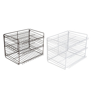 Canned Food <b>Storage</b> <b>Rack</b> 3 Tier White <b>Wire</b> Kitchen Organizer Shelf For Pantry Cabinet Use - Product Image 4