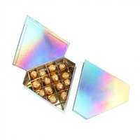 Boîte à cils rigide de luxe, finition holographique irisée, emballage cosmétique OEM ODM