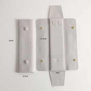 Étui de luxe en peluche durable recyclé microfibre bouton sac pochette étui pour collier de stockage en gros logo personnalisé imprimé - Product Image 3