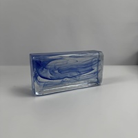 Bloc de verre solide Premium Blue Misty Cloud, brillant et lisse, pour cloison intérieure et mur décoratif