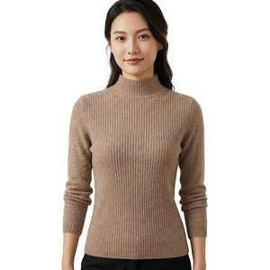 Pull en maille côtelé à col roulé pour femme (Polyester, Hiver, Décontracté, Forte Tendance & Assortiment Direct Style/Tissu) - Product Image 1