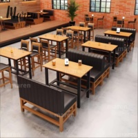 Meubles de restaurant, style simple et rétro, banquette de bar, canapé de café, table et chaises de restaurant à thème, mobilier de restaurant