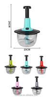 Handmatige groentehakker 1500ml, voor groenten, uien en knoflook, handmatige keukenhakker voor voedselbereiding