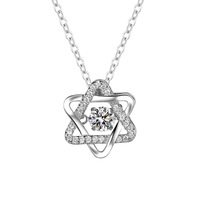 Collier pendentif étoile hexagonale en argent sterling S925 avec moissanite, cadeau romantique pour femme, Saint-Valentin, anniversaire
