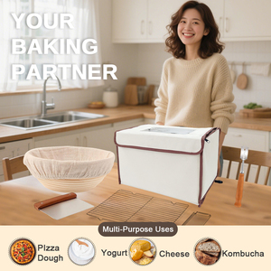 Boîte de levage <span class=keywords><strong>du</strong></span> <span class=keywords><strong>pain</strong></span> avec chauffage 50-130 ℉   Étuve de fermentation à température constante avec chauffage 3 côtés et minuterie 24h, pliable - Product Image 5