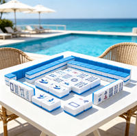 Ensemble de Mahjong de voyage portable de luxe à quatre couches en acrylique de style américain