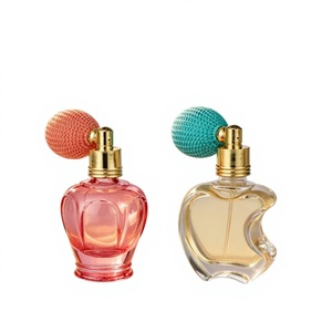 Square Glass Perfume <b>Bottle</b> With Gold Spray Pump And Purple Mesh Airbag <b>10ml</b> Clear Design - Product Image 3