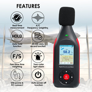 Digital Sound Level Meter Datalogger Noise Tester 43,000 Record Capacity Visual Alarm <b>PC</b> Link Color Screen Home School Noise - Product Image 5