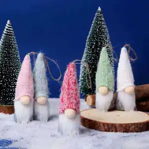 Noel ağacı asılı Gnomes süsler 5 Set sevimli el yapımı peluş Gnomes noel baba'nın Elf asılı ev dekorasyonu noel dekoru