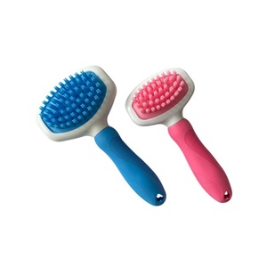 Pet <b>Bathing</b> <b>Brush</b> For Cat Dog Hair Removal Grooming Cleaning Massage Tool Plastic Silicone Multifunctional Pet Grooming <b>Brush</b> - Product Image 2
