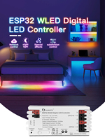 Controlador LED Digital Gledopto GL-C-015WL ESP32 WLED, DC5-24V 15A, 2 Canales, Controlador de Tiras de Píxeles Direccionables, Regulador de Intensidad LED