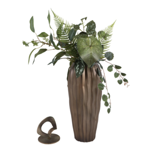 Moderna bottiglia in vetro con coperchio in metallo, vaso decorativo per fiori, per soggiorno, camera da letto, ufficio, decorazioni per la casa - Product Image 2