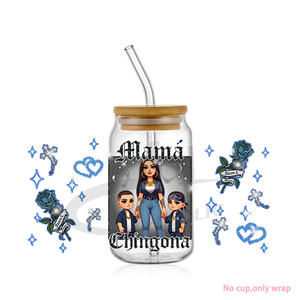 Popular UV DTF Cup Wrap Transfers Mom 16oz 20oz Libbey Glass UV DTF Cup Wrap Transfers <span class=keywords><strong>Mama</strong></span> <span class=keywords><strong>Chingona</strong></span> UV DTF Cup Wrap Transfers - Product Image 3