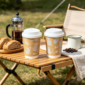 Gobelets à café jetables en papier biodégradable à double paroi, imprimés sur mesure, 16 oz, pour les fournitures d'événements, vente en gros - Product Image 3