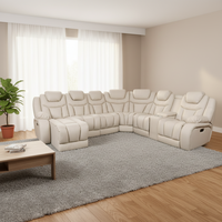 Wohnzimmer-Möbel-Layout L-förmiges Ecksofa mit Ottoman-Sofagarnitur