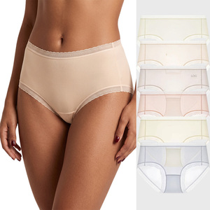 Slip <span class=keywords><strong>Donna</strong></span> a Vita Media Senza Cuciture in Seta Ghiaccio Ultra Sottile Traspirante Invisibile con Zona Intima Antibatterica 7A Anti-Umidità - Product Image 1