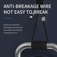 Câble USB Type C en nylon tressé avec éclairage LED, charge rapide QC 3.0, câble de données pour téléphone, fabrication en gros, max 3A, USB AM vers Type C