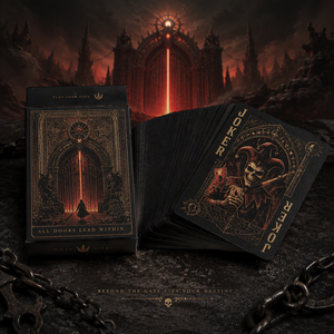 Jeu <span class=keywords><strong>de</strong></span> cartes à thème Halloween <span class=keywords><strong>de</strong></span> qualité artistique <span class=keywords><strong>avec</strong></span> design couleur intégrale (schemes <span class=keywords><strong>de</strong></span> couleurs noir et or ou « <span class=keywords><strong>Lune</strong></span> Sanglante ») - Product Image 5