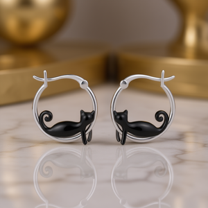 Orecchini a Cerchio in Oro Bianco E4762 a Forma di Animale, Gioielli Raffinati per Uso Quotidiano Femminile - Product Image 2