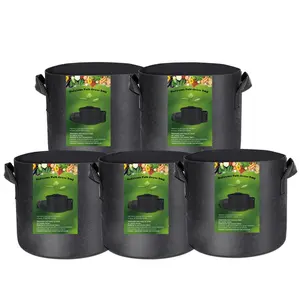 Customized Multipurpose 5 7 10 15 20 25 30 35 50 Gallon Felt Plant Grow Bags Felt Plant Barrel Thickened Garden Felt Flower Pot