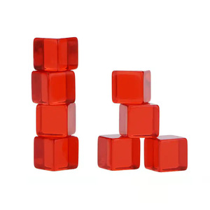 แผ่นแสงใส16มม. ลูกเต๋ามุมสี่เหลี่ยมลูกเต๋าหมายเลข16อุปกรณ์เสริมของเล่นเพื่อการศึกษามันวาวตัวเครื่องสีแดงพร้อมไฟมุมสี่เหลี่ยม - Product Image 1