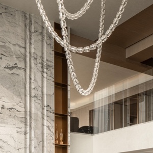 2025 moderne minimaliste Design Art verre <span class=keywords><strong>suspension</strong></span> lampe salon pendentif éclairage lustre <span class=keywords><strong>bois</strong></span> intérieur décoration Suspensions - Product Image 5