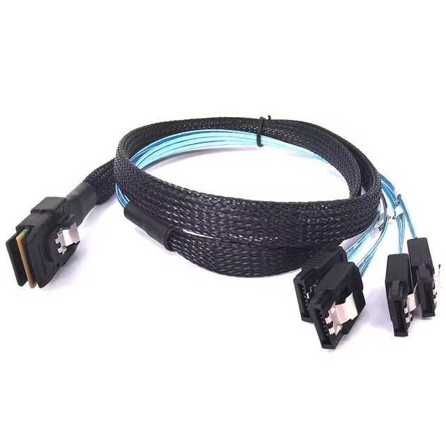 SAS SATA Cable Mini-SAS SFF-8087 To 4 SATA Cable Mini SAS 4i SFF8087 36P To 4 SATA 7 Pin Cable 12Gbps FOR Server Hard Drive Data