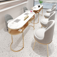 Table à ongles en marbre avec prise de courant, aspirateur, salon de beauté, salon de manucure, salon de thé au lait, bureau de réception, chaise de négociation