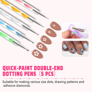 Ensemble de stylos à peinture <span class=keywords><strong>pour</strong></span> bordures avec résine d'agate et palette de couleurs ronde, ensemble de 15 stylos à percer - Product Image 3
