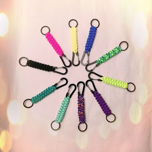 Aluminum Carabiner Keychains Nylon <b>Braided</b> 5mm Durable Promotional Keychain <b>Accessories</b> - Product Image 1