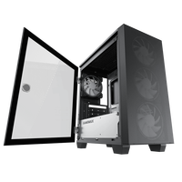 GAMEMAX Used 2022 Factory Design Micro ATX Mid Tower PC Case HD USB3.0 12cm Tempered Glass Black Cooling Fans Gaming Computer