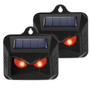 Waterproof Nocturnal Solar Animal Repeller with Red Eyes LED Blinking Lights for Garden