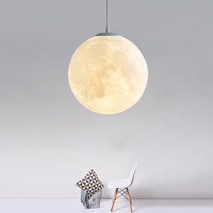 Globo blanco cálido Luna luz colgante fibra de vidrio bola redonda mesita de noche candelabro Bar restaurante - Product Image 2