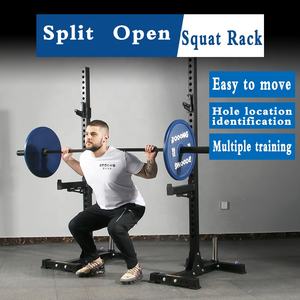 보디빌딩 웨이트리프팅 기능성 트레이너 블랙 조절식 다기능 바벨 랙 스탠드 스쿼트 랙 - Product Image 6