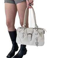 Nouveau Sac Bandoulière Moto Crossbody Coréen Haut de Gamme en PU avec Fermeture Éclair et Sangle Unique pour Femme, Vert Menthe, Collection 2026