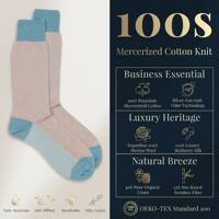Chaussettes habillées sur mesure pour hommes, en coton égyptien premium 240N, jacquard rayé diagonal, antibactériennes, pour affaires, avec personnalisation de marque