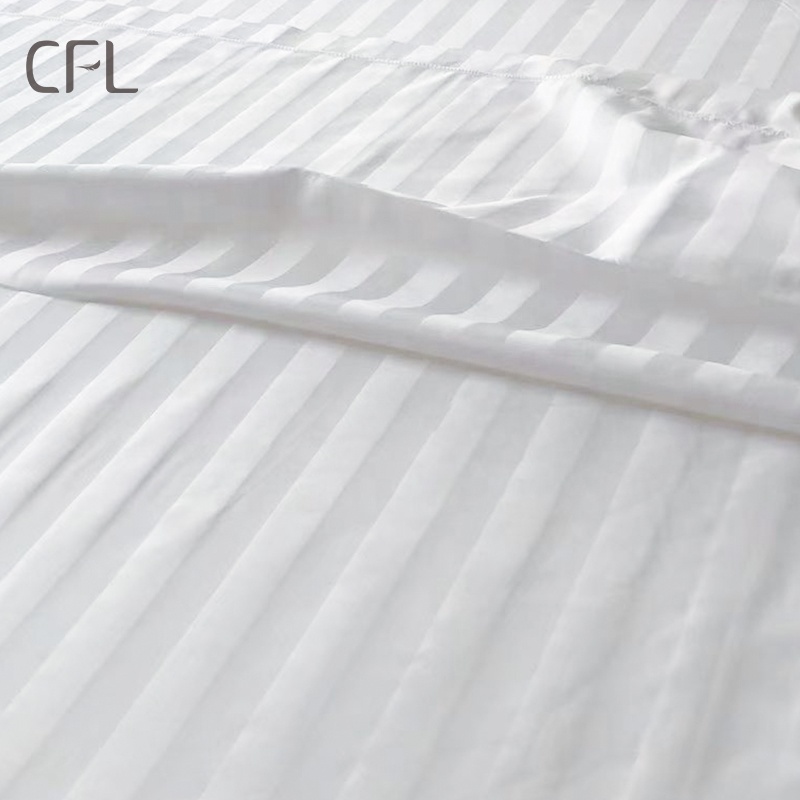 CFL 3 см полоски для отеля, белые 100% хлопковые постельные принадлежности, простыня для гостиниц