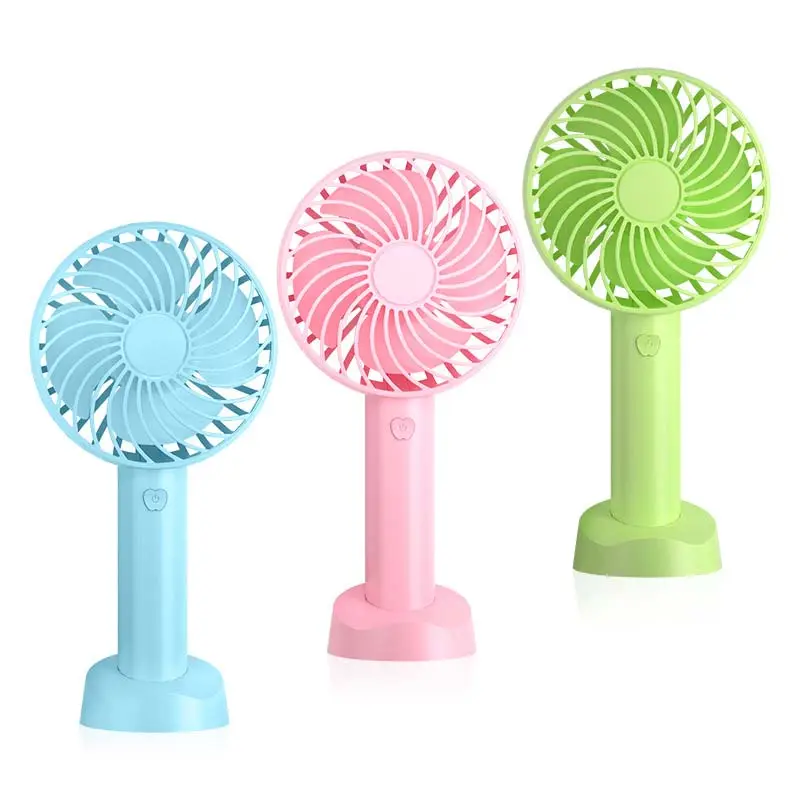 Portable Usb Handheld Ceiling Fan Lash Table Fan Rechargeable Mini Fan with 3 speeds and multi colors optional