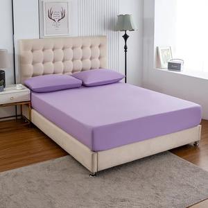 Sábana de cama de algodón de Color púrpura Queen, fibra de plata 5%, nuevas <span class=keywords><strong>sábanas</strong></span> inferiores <span class=keywords><strong>ajustables</strong></span> con alfombrilla de puesta a tierra tejida - Product Image 4