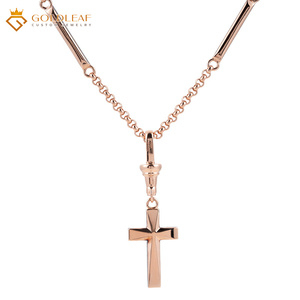 Collier pendentif croix en or rose 18 carats avec diamant de laboratoire certifié IGI, bijoux religieux, cadeau pour femmes et hommes - Product Image 2